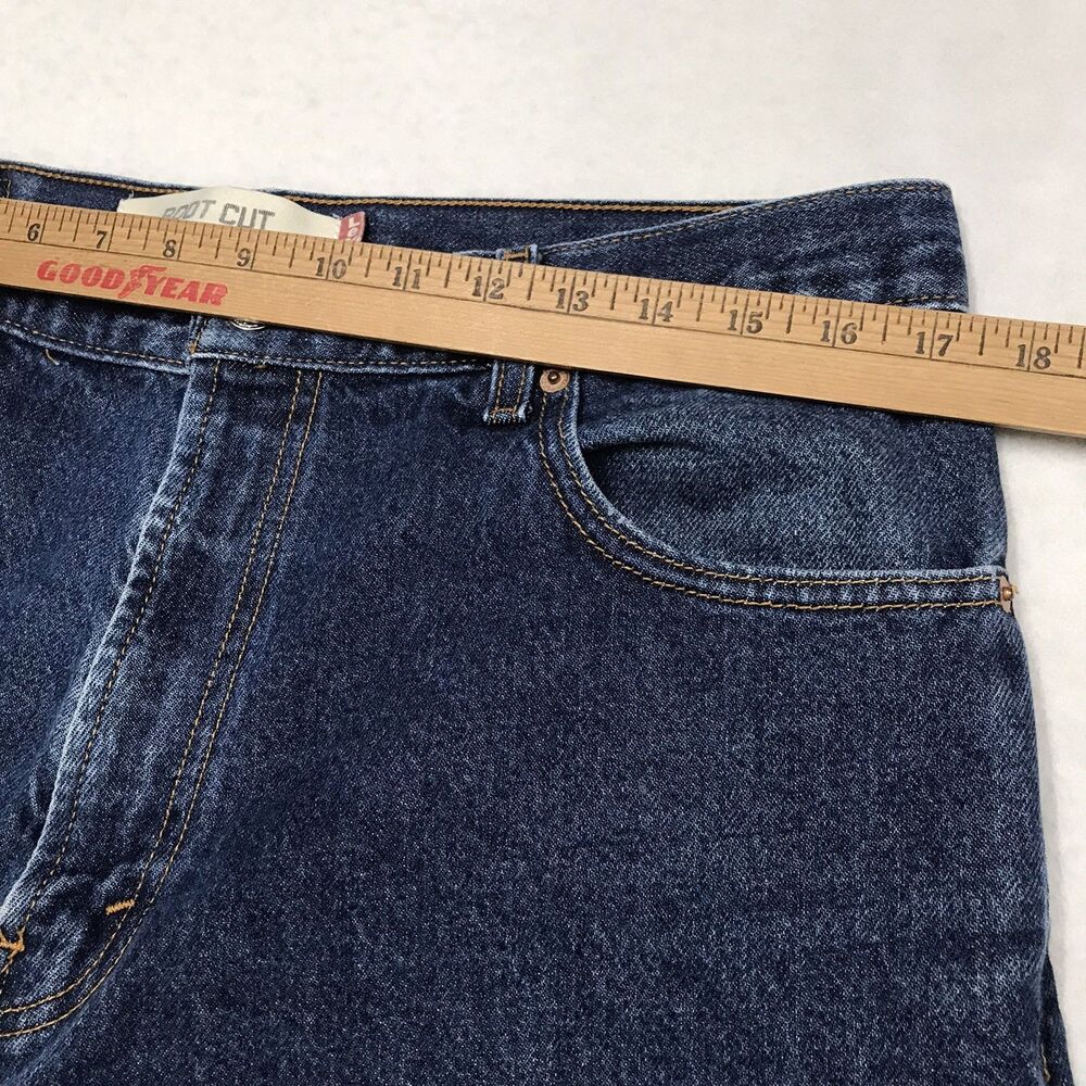 Y2K LEVIS 517 Boot Cut Jeans Men 34x28 (36/29 tag) Dark Wash Denim Blue Cowboy - Picture 6 of 15